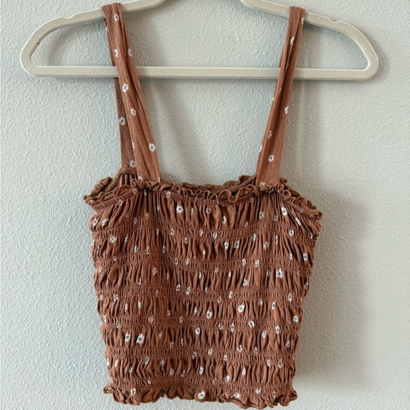 American Eagle Outfitters Brown Smocked Tank Top - Picture 2 of 3